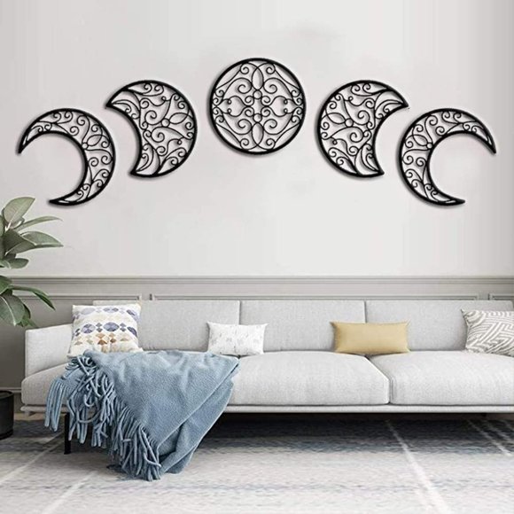 Free People Other - Free People 5 PCS Black Moon Appearance Wall Art